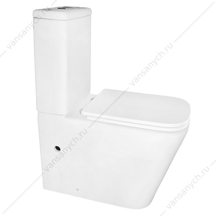 00095339 Унитаз-компакт безободковый смыв скрытое ТОРНАДО с сидением микролифт, быстросъем Azario Etéreo AZ-8203 AZARIO (Россия/Китай) купить в Тюмени (Ван Саныч™)